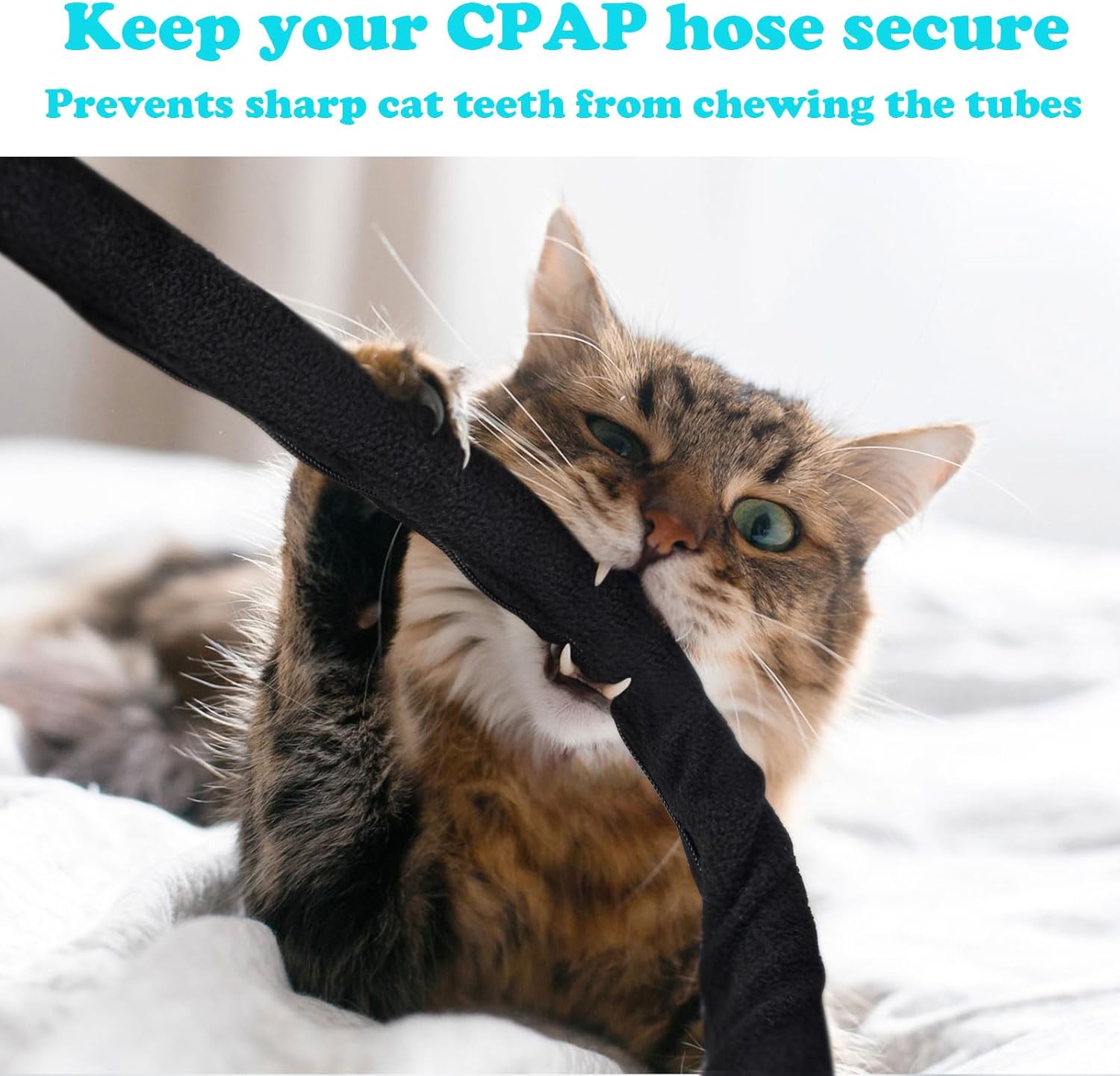 iGuerburn 6ft 4in CPAP Hose Cover for ResMed Airsense 11 & 10 ClimateLineAir Heated Tubing, Full-Length Zipper CPAP Tube Cover Sleeve Reduces Condensation & Noise, Cat Proof - Image 4