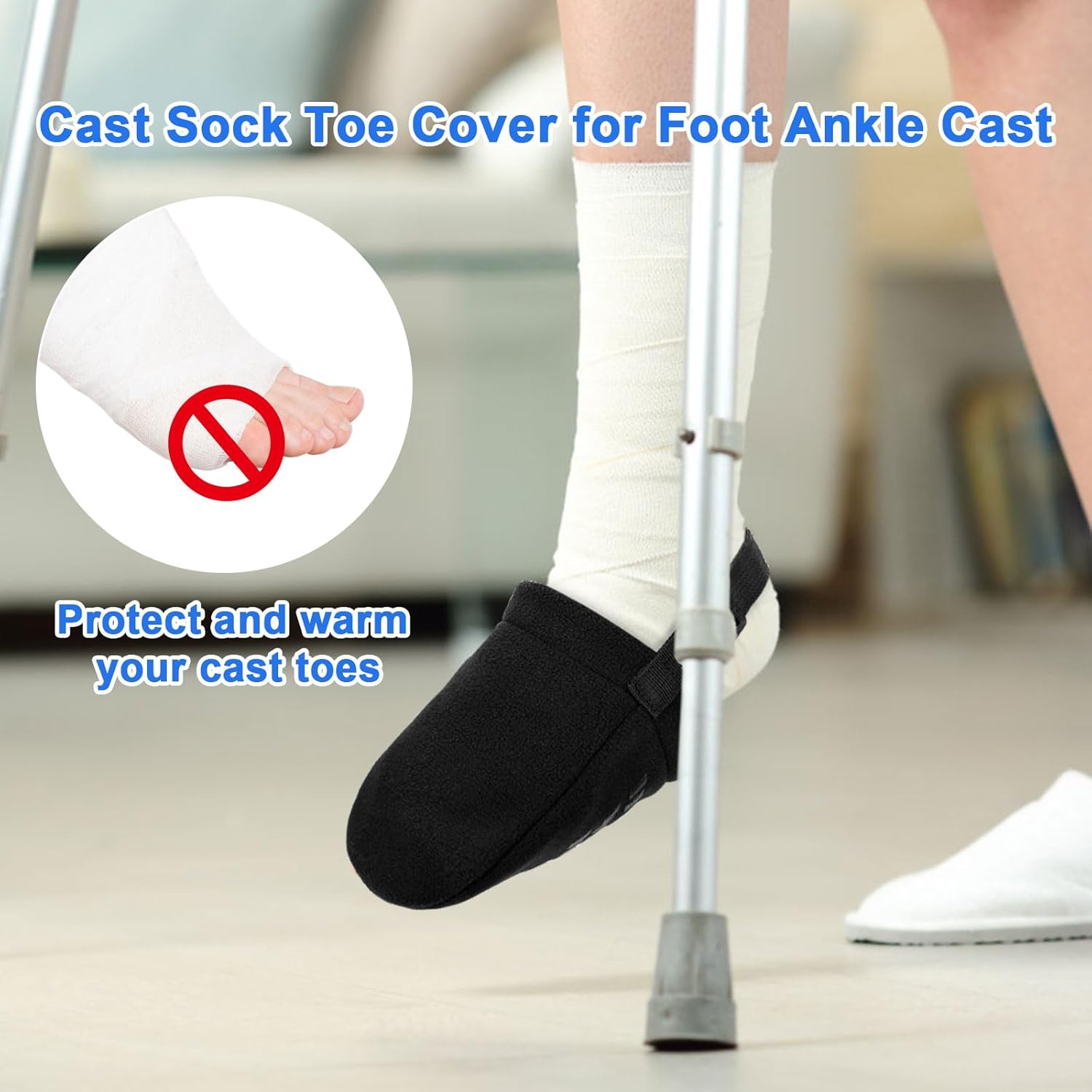 iGuerburn 2Pcs Cast Sock Cover for Foot, Non-slip Cast Toe Cover Keep Toe Clean & Warm, Foot Surgery Recovery Supplies Cast Cover Protector for Women Men Adults - Image 2