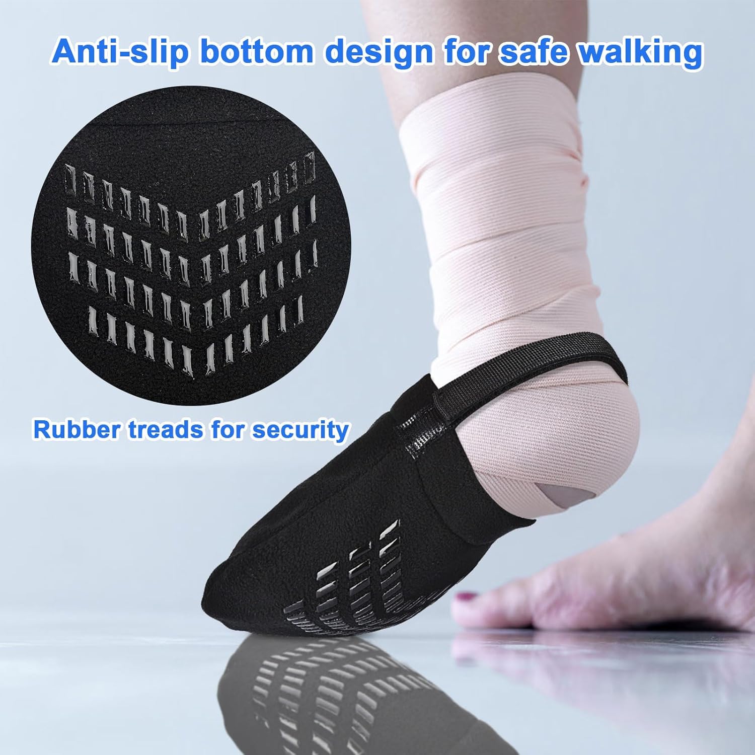 iGuerburn 2Pcs Cast Sock Cover for Foot, Non-slip Cast Toe Cover Keep Toe Clean & Warm, Foot Surgery Recovery Supplies Cast Cover Protector for Women Men Adults - Image 4