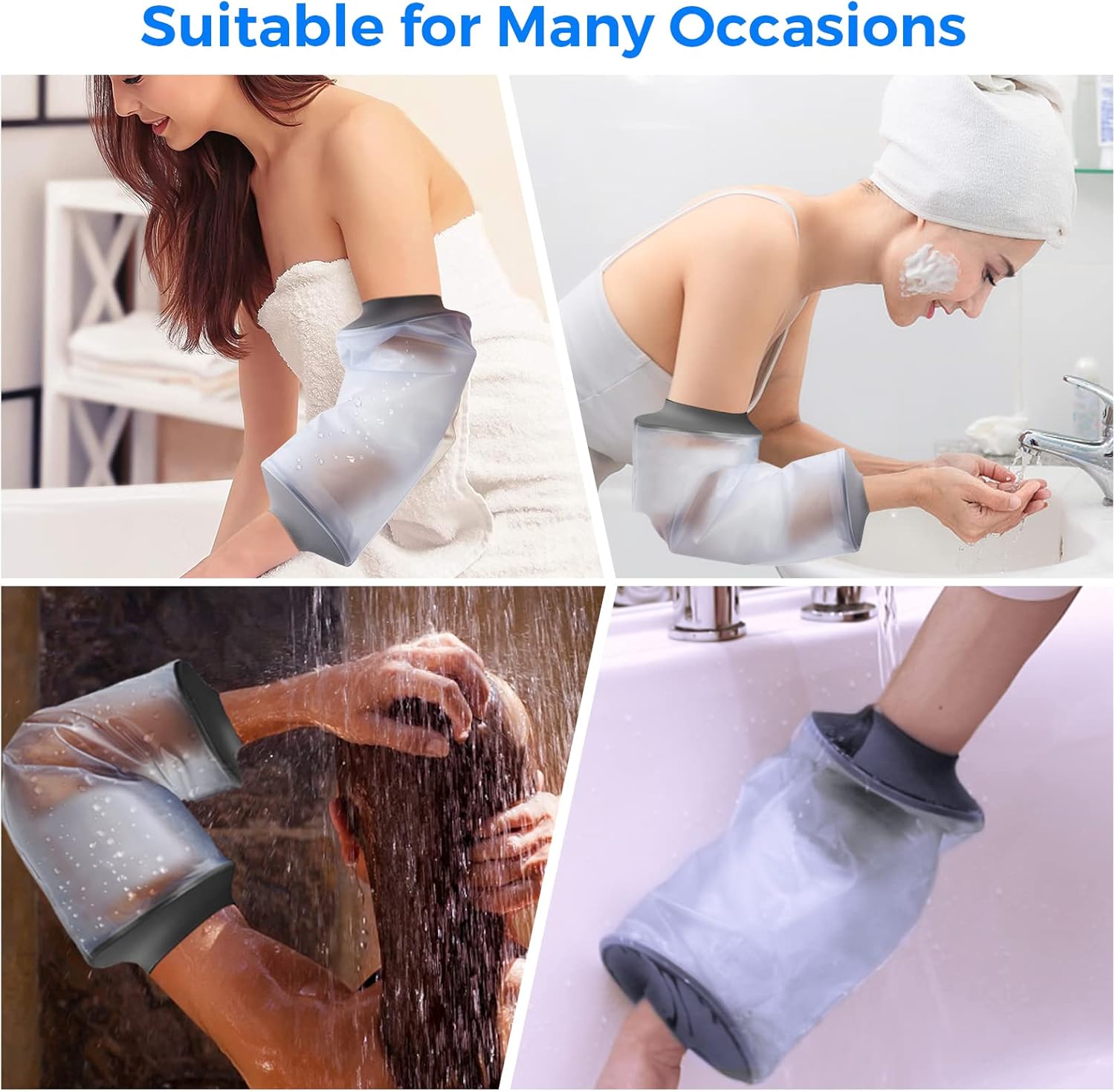 PICC Line Shower Cover, PICC Line Covers for Upper Arm, Reable IV&PICC Line Sleeve Protector for Shower Adult, Waterproof Cast Covers for Arm Elbow Chemotherapy Home Infion Bandage Dressing Wound - Image 6