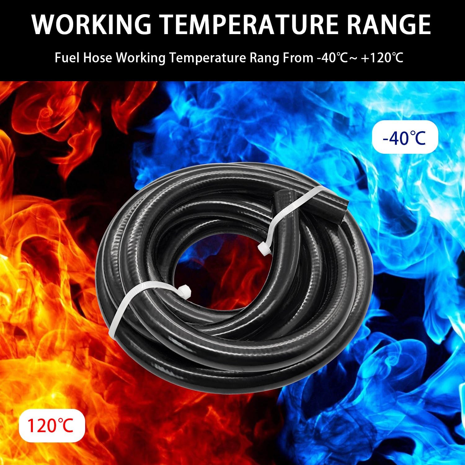 3/4 Inch(19mm) ID Fuel Line Hose Ph Lock NBR Rubber Hose Line 300PSI for Automotive Engines Systems (5FT) - Image 3
