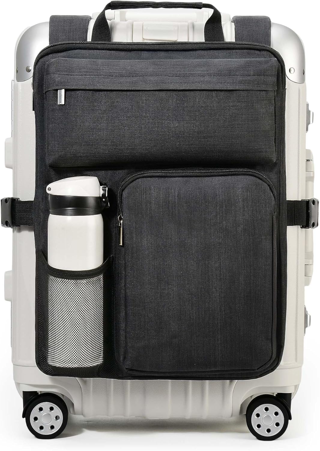 Over Luggage Organizer for Suitcase, Luggage Harness with Cup Holder, Portable Travel Backpack with Adjtable Straps, Hanging Suitcase Organizer for 16