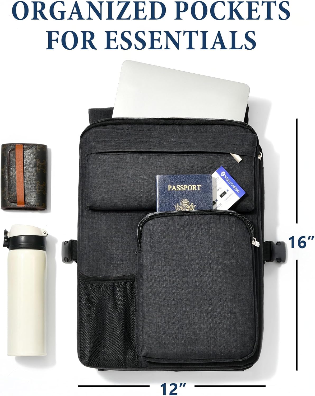 Over Luggage Organizer for Suitcase, Luggage Harness with Cup Holder, Portable Travel Backpack with Adjtable Straps, Hanging Suitcase Organizer for 16