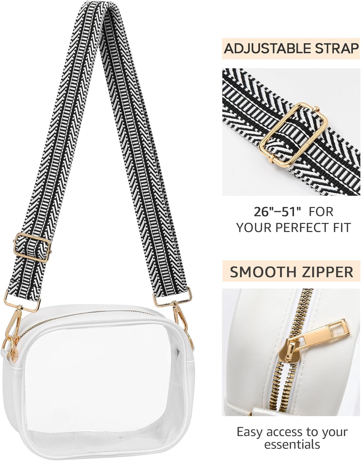 Clear Bag for Stadium Events Set of 2, Clear Purse for Women Stadium Crossbody, Transparent Bag for Concert Sport FestivaL - Image 8