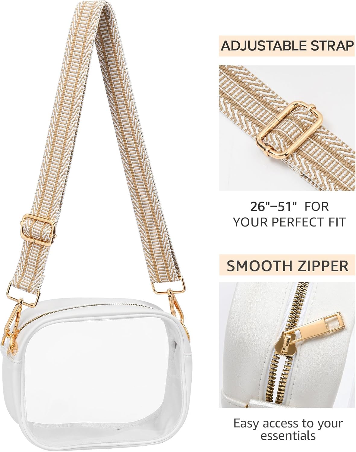 Clear Purse for Women Set of 2, Clear Bag for Stadium Events Concert Sport Festival - Image 7