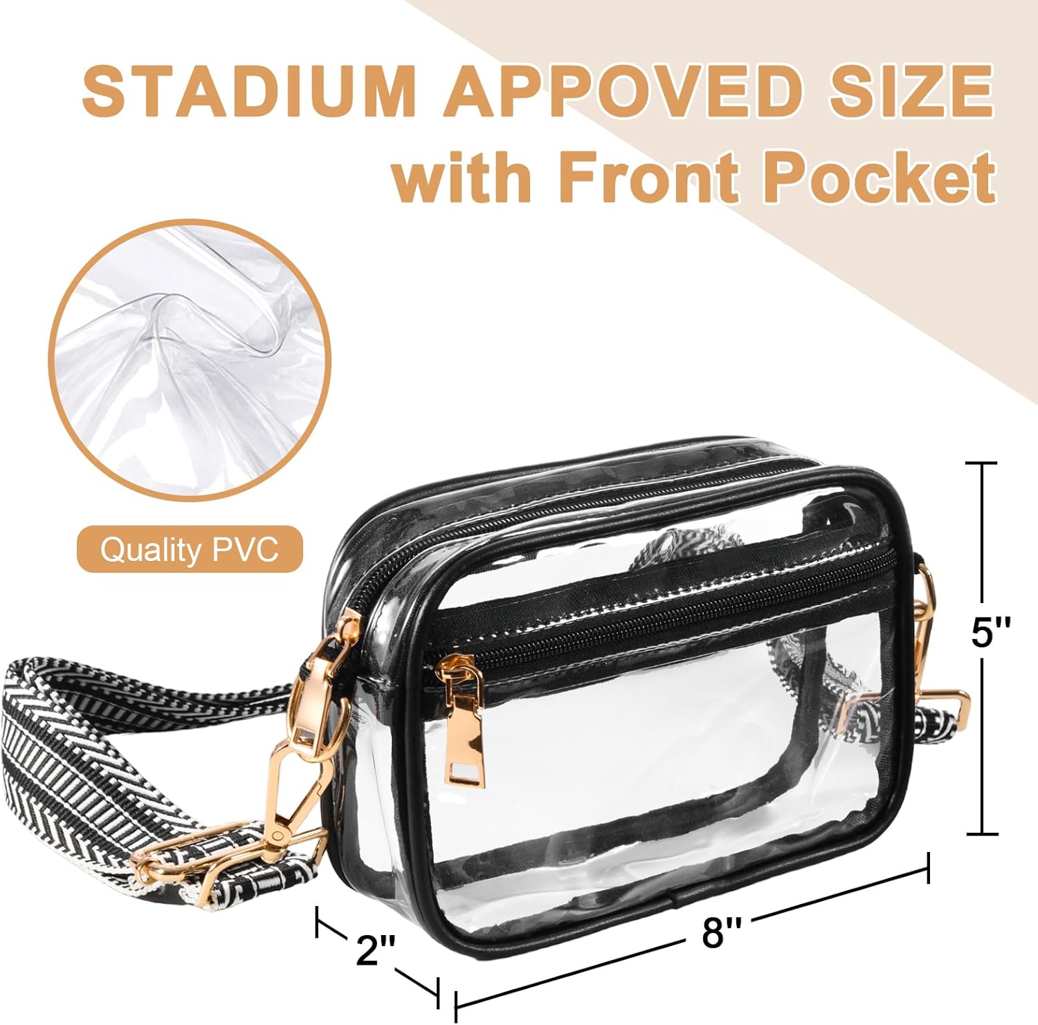 Clear Purse for Women Stadium Approved + Clear Crossbody Bag Stadium Approved - Image 5