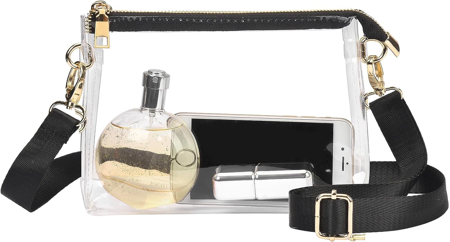 Clear Purse for Women Stadium Approved, Clear Bag for Stadium Events with Zipper, Crossbody Bag for Concerts Sports - Image 1