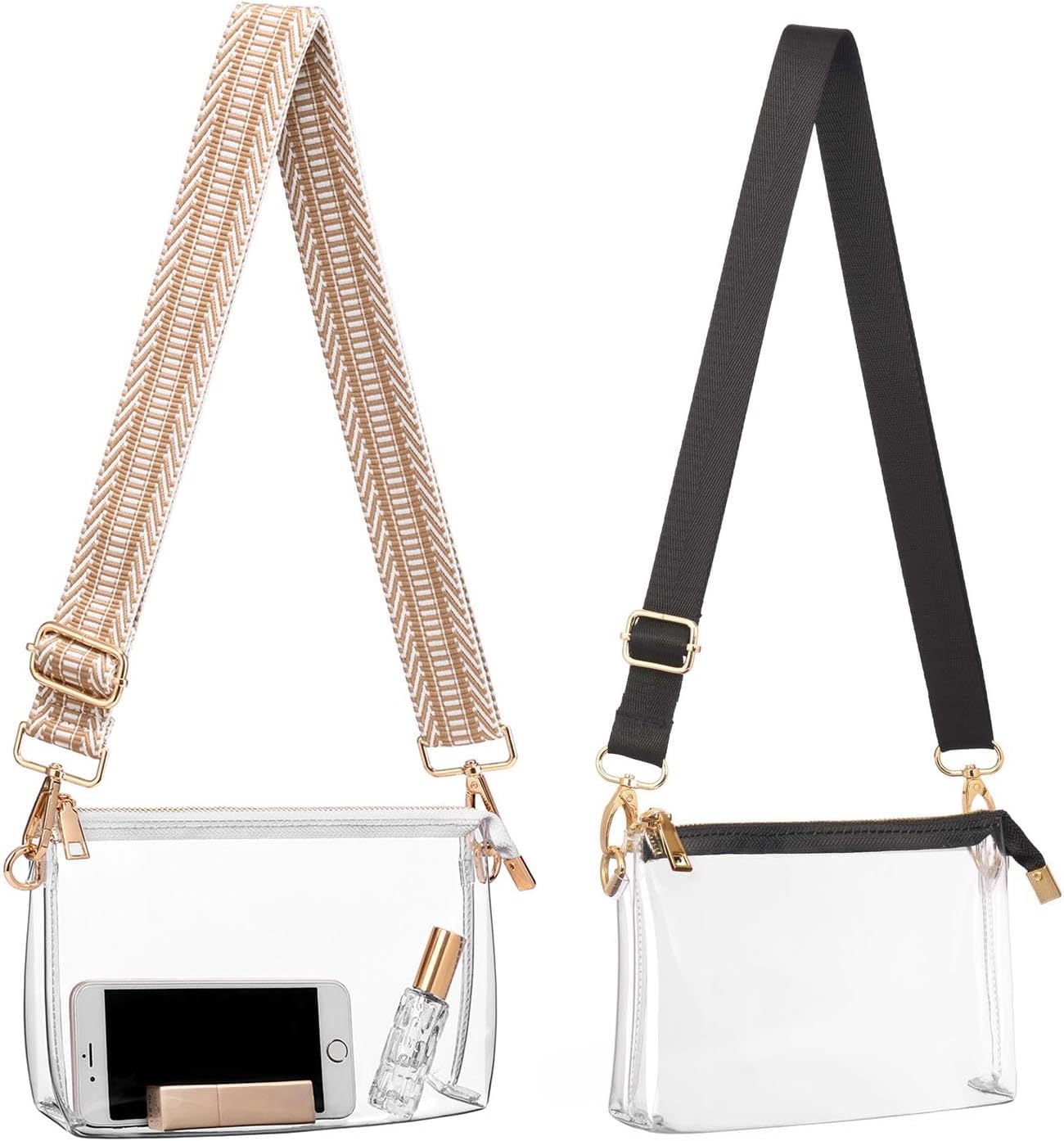 Clear Purse for Women - Stadium Approved + Clear Bag for Events with Zipper, Crossbody Bag for Concerts - Image 1