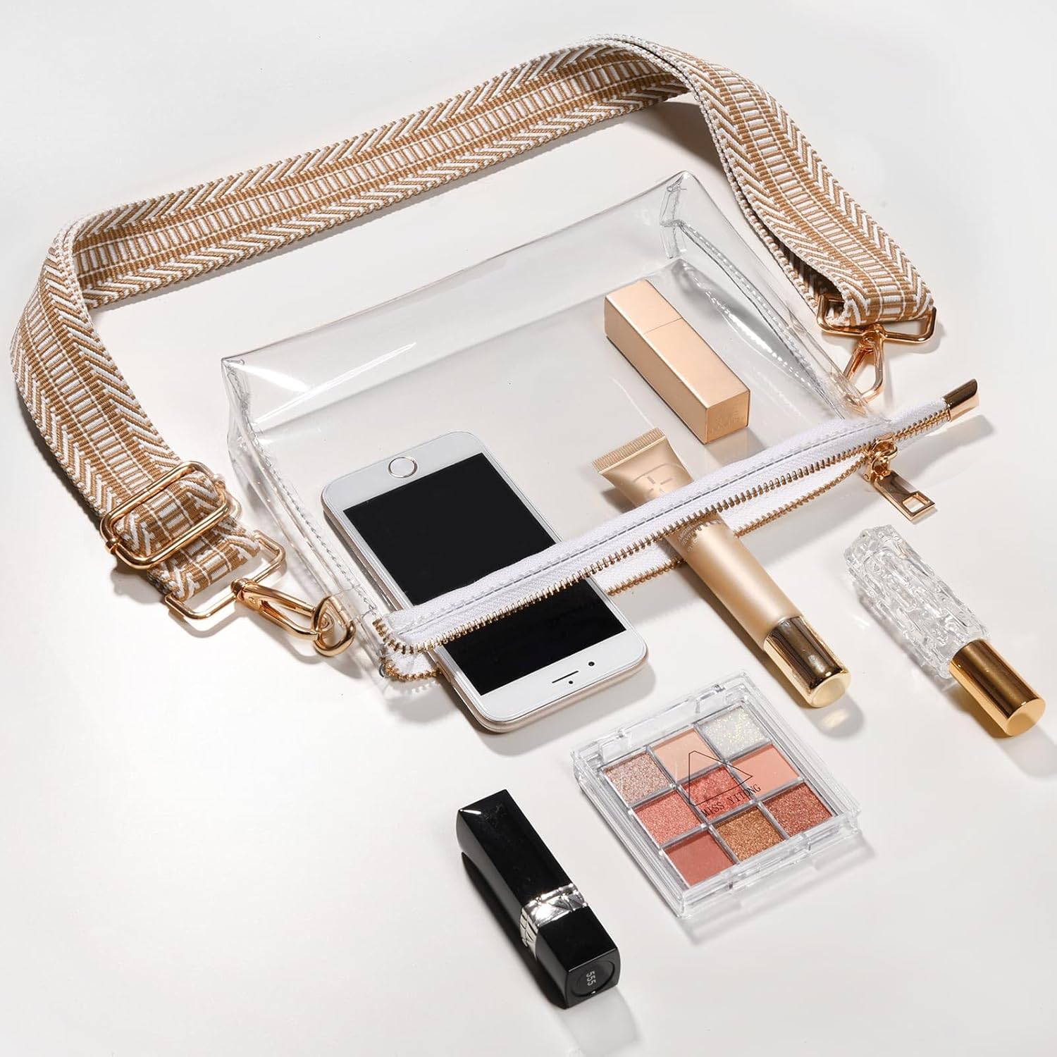Clear Purse for Women - Stadium Approved + Clear Bag for Events with Zipper, Crossbody Bag for Concerts - Image 8