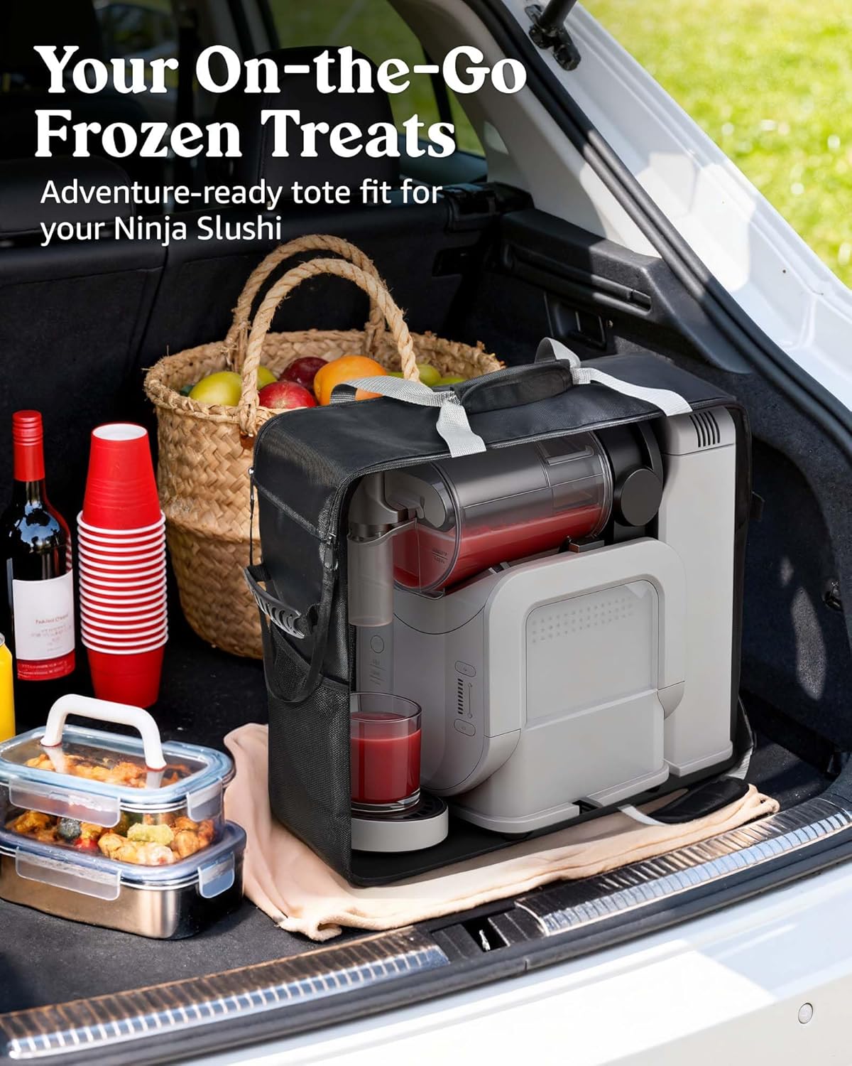 Carrying Bag for Ninja Slhie Machine FS301 & FS300, Portable Travel Tote Storage Bag with Front-Opening Design for Frozen Drink Maker, Thick Padded Protector for Machine Accessories - Image 7