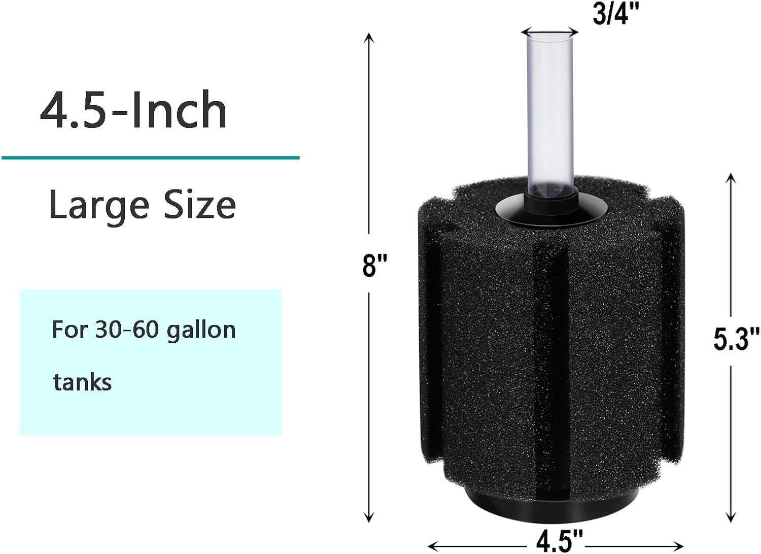 Aquarium Sponge Filter Breeding Fry Betta Shrimp Nano Fish Tank 4pcs (Large up to 60Gal) - Image 2