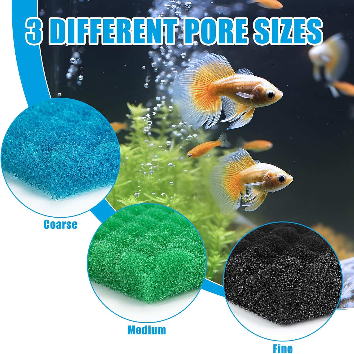 Aquarium Bio Sponge Foam Filter Media Pad Cut-to-fit for Fish Tank Sump Pond 17