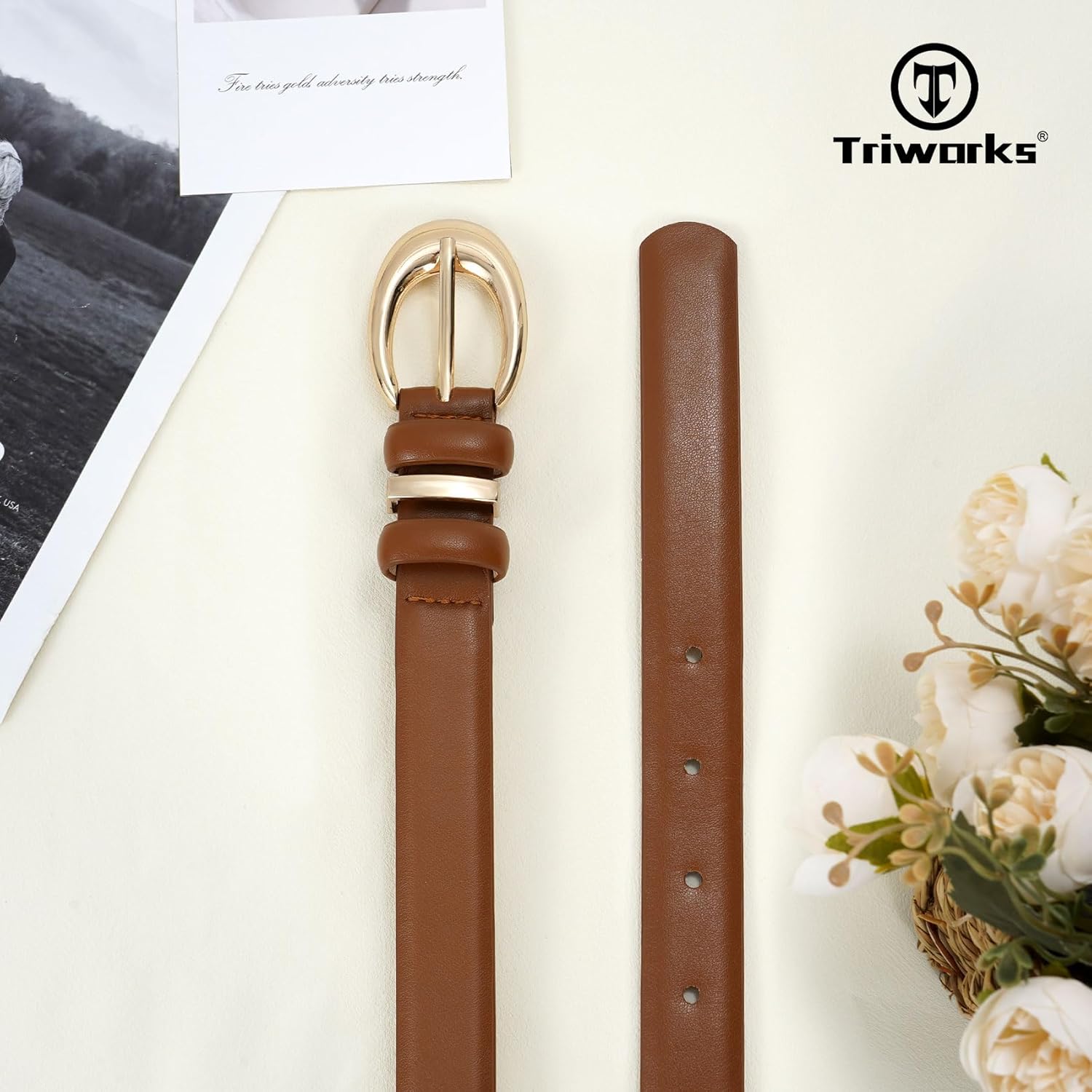 3 Pack Women Leather Belt for Jeans Pants Fashion Ladies Faux Leather Belt with Gold Buckle - Image 6