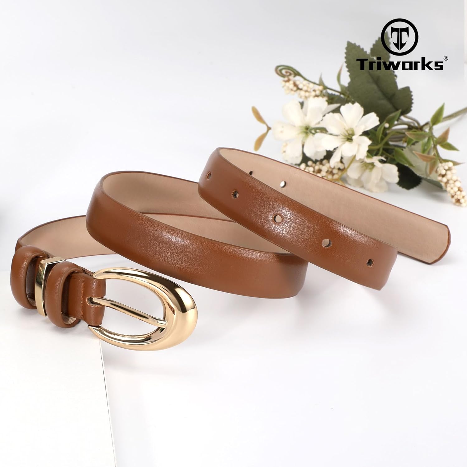 3 Pack Women Leather Belt for Jeans Pants Fashion Ladies Faux Leather Belt with Gold Buckle - Image 7