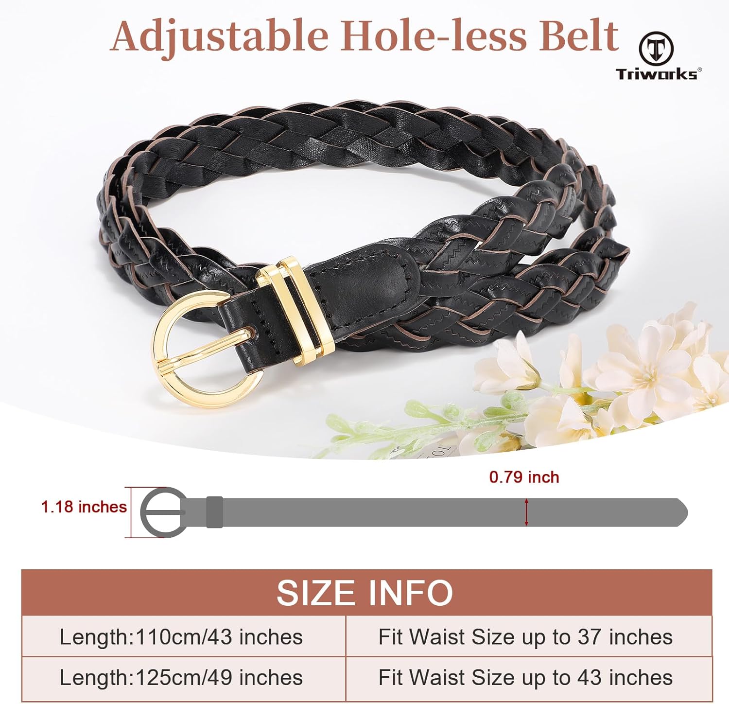 2 Pack Women's Skinny Braided Leather Belts Thin Woven Waist Belts for Jeans Pants Dresses - Image 7