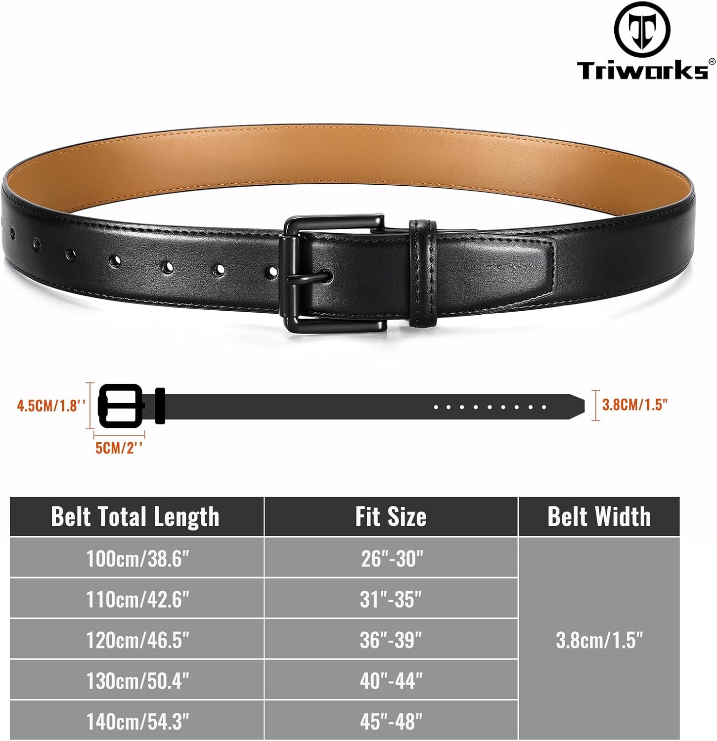 Men Genuine Leather Belt Mens Dress Belt Pin Buckle for Jeans Pants - Image 5