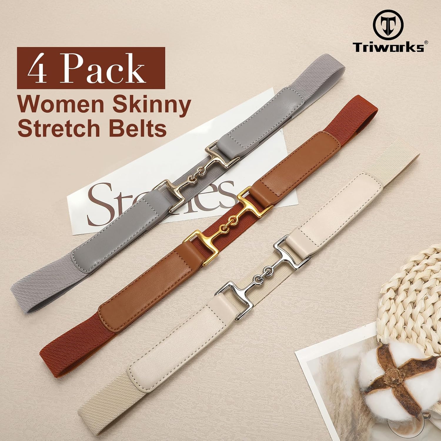Belts for Women Adjtable Skinny Elastic Belt for Dresses - Image 3