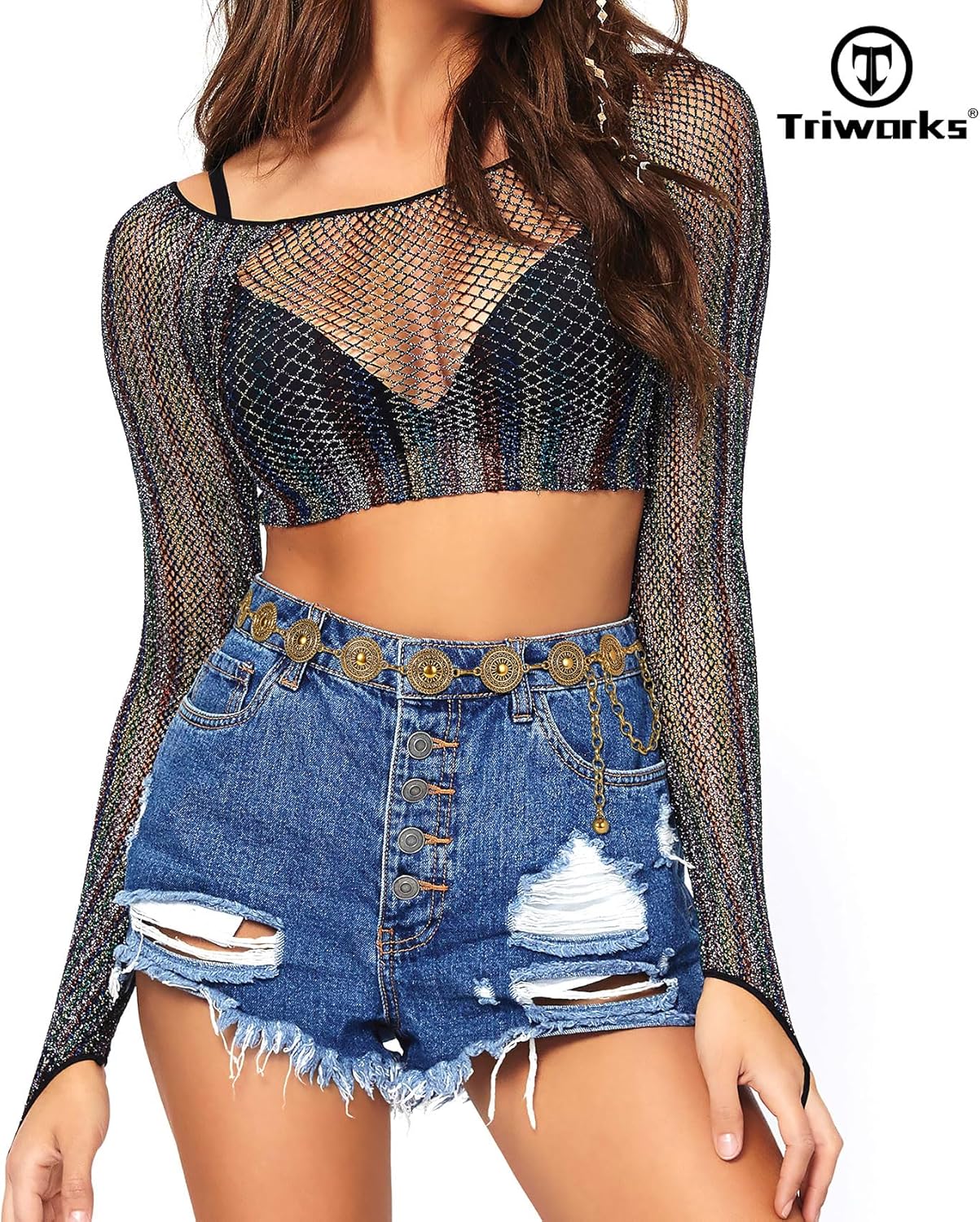 Metal Concho Belt for Women Western Cowgirl Waist Chain Belts for Dresses Jeans Country Concert Outfit Belt - Image 3