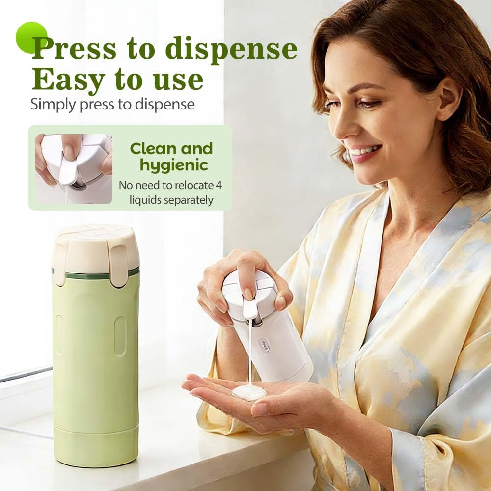 4 in 1 Travel Perfume Bottle Refillable, 4 Pack 30ML Travel Bottles for Toiletries, Leak-Proof & Portable Travel Dispensers Containers for Shampoo, Lotion (Green) - Image 3