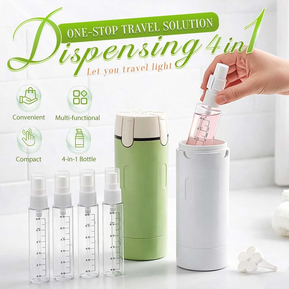 4 in 1 Travel Perfume Bottle Refillable, 4 Pack 30ML Travel Bottles for Toiletries, Leak-Proof & Portable Travel Dispensers Containers for Shampoo, Lotion (Green) - Image 7