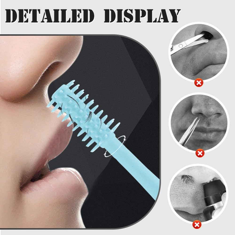 Nasal Hair Cutter, 2025 Double-Sided Nose Hairs Removal, Manual 360° Rotating Nostril Hair Removal Tool, Manual Nose Hairs Cutter, Nasal Hair Trimmer with Ear Picker for Women Men (Beige, 3PCS) - Image 4