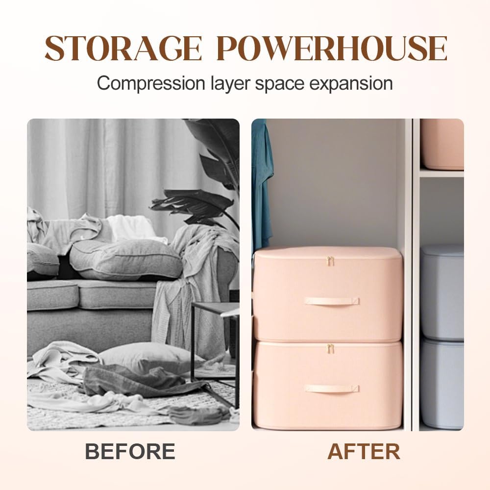 Multifunctional Comforter Storage Bag, 2026 New Ultra Space Saving Self Compression Organizer, for Comforters, Clothes, Blankets, Home Organization Mt Haves (Gray, X-Large) - Image 5