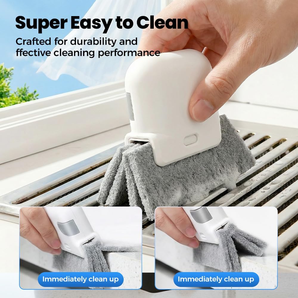 Magic Window Track Cleaner, 2026 Upgraded Handheld Cleaning Brh Set, for Window Slides Grooves, Tile Grout Lines, Shutter Slats, Car AC Vents & Narrow Gaps (Mix-3PCS) - Image 4