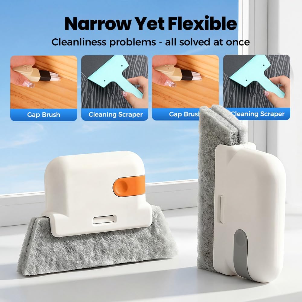 Magic Window Track Cleaner, 2026 Upgraded Handheld Cleaning Brh Set, for Window Slides Grooves, Tile Grout Lines, Shutter Slats, Car AC Vents & Narrow Gaps (Mix-3PCS) - Image 5