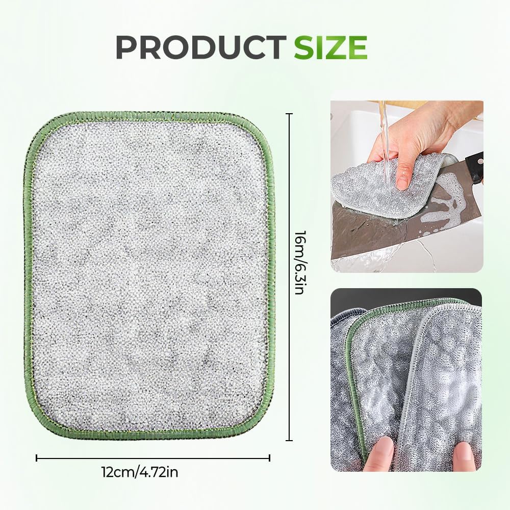 Multipurpose Wire Dishwashing Rags for Wet and Dry, Wire Scrubber Cloths for Kitchen, Reable Wire Miracle Cleaning Cloths, Non-Scratch Cleaning Cloth for Pots, Pans, Sinks, Grills (5 PCS) - Image 2