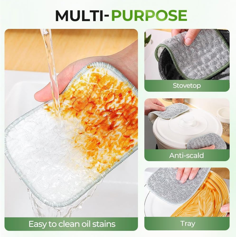 Multipurpose Wire Dishwashing Rags for Wet and Dry, Wire Scrubber Cloths for Kitchen, Reable Wire Miracle Cleaning Cloths, Non-Scratch Cleaning Cloth for Pots, Pans, Sinks, Grills (5 PCS) - Image 4