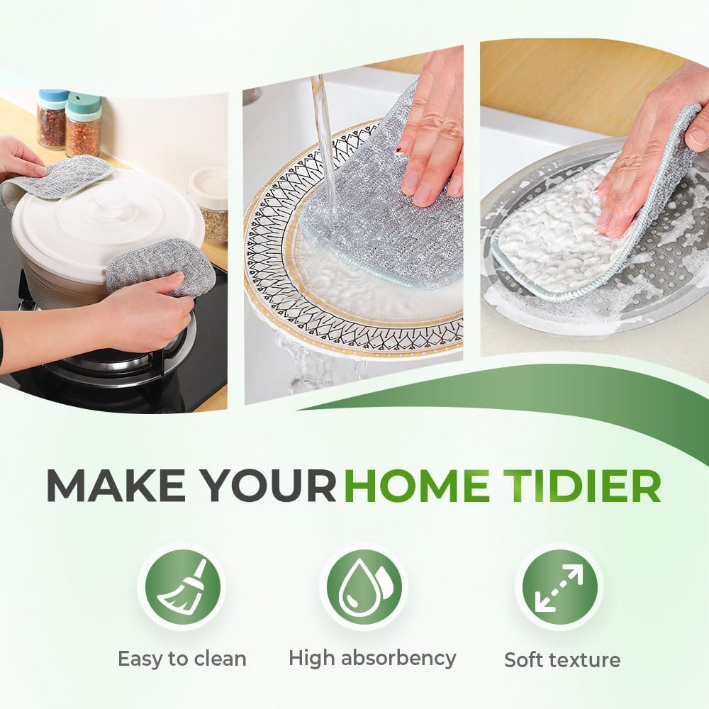 Multipurpose Wire Dishwashing Rags for Wet and Dry, Wire Scrubber Cloths for Kitchen, Reable Wire Miracle Cleaning Cloths, Non-Scratch Cleaning Cloth for Pots, Pans, Sinks, Grills (5 PCS) - Image 5