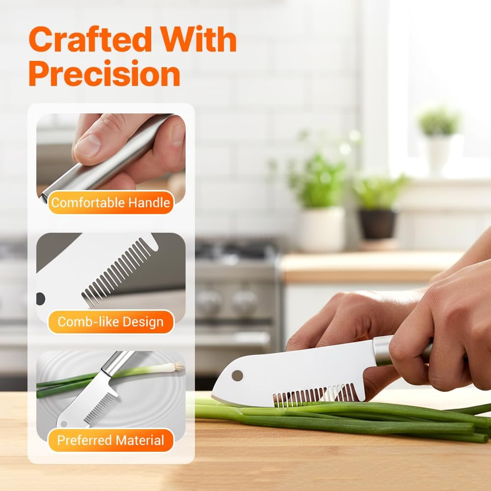 Stainless Steel Multi-Purpose Julienne Peeler, Precision Blade Vegetable Fruit Slicer, Ergonomic Grip & One-Piece, Shredder for Salads Potatoes Carrots (1PCS) - Image 3