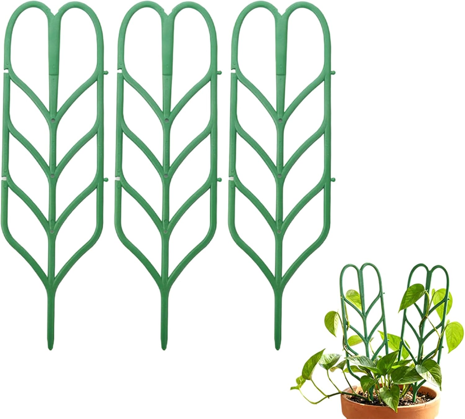 Plant Trellis for Climbing Plants, Indoor Outdoor Plastic Garden Trellis, Adjtable Potted Plant Support for Pothos, Ivy, Hoya, Monstera & Flower Vines (3PCS) - Image 1