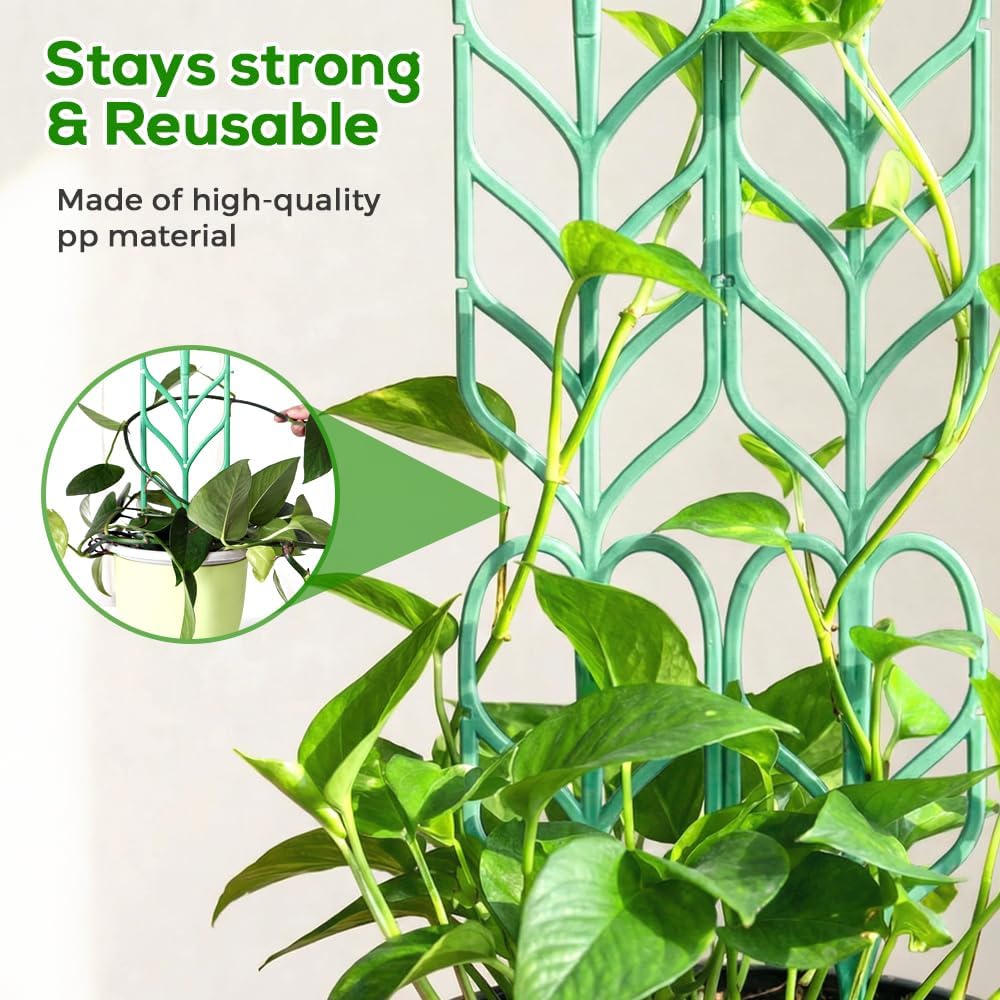 Plant Trellis for Climbing Plants, Indoor Outdoor Plastic Garden Trellis, Adjtable Potted Plant Support for Pothos, Ivy, Hoya, Monstera & Flower Vines (3PCS) - Image 4
