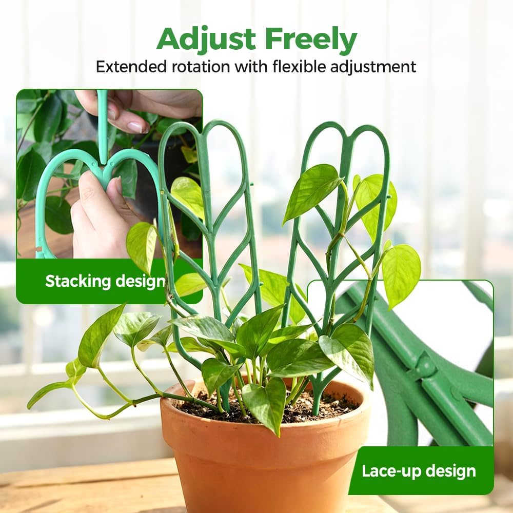 Plant Trellis for Climbing Plants, Indoor Outdoor Plastic Garden Trellis, Adjtable Potted Plant Support for Pothos, Ivy, Hoya, Monstera & Flower Vines (3PCS) - Image 5