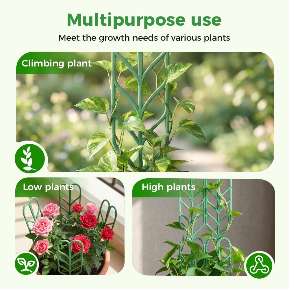 Plant Trellis for Climbing Plants, Indoor Outdoor Plastic Garden Trellis, Adjtable Potted Plant Support for Pothos, Ivy, Hoya, Monstera & Flower Vines (3PCS) - Image 7