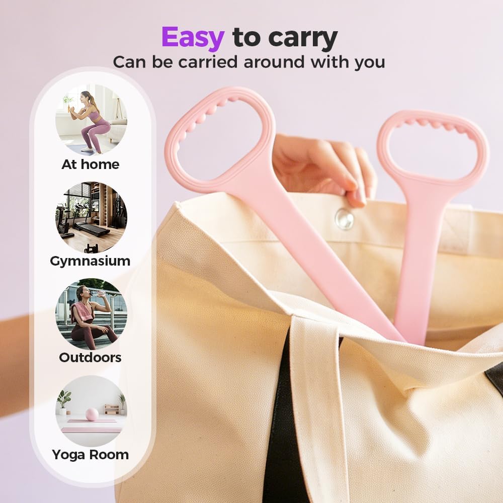 Figure 8 Resistance Bands for Women & Men - 35LB Silicone Pull Rope with Non-Slip Handles, Home Gym Yoga Equipment for Shoulder Back Arm - Image 5