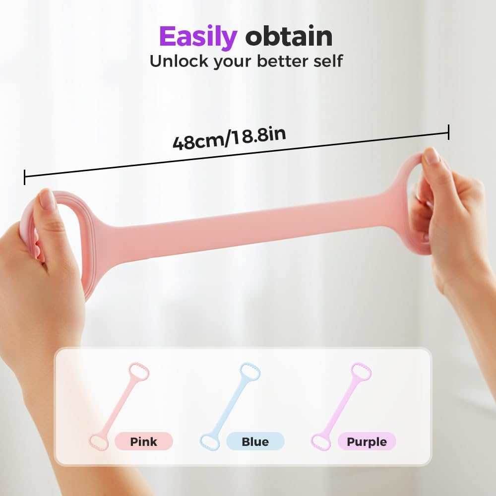 Figure 8 Resistance Bands for Women & Men - 35LB Silicone Pull Rope with Non-Slip Handles, Home Gym Yoga Equipment for Shoulder Back Arm - Image 6