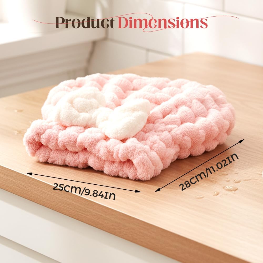 Super Absorbent Hair Towel Wrap for Women, 2026 Upgraded Microfiber Hair Towel, Quick Drying, Soft & Lightweight, Hair Turban Wrap with Bow for Wet Hair (White) - Image 2