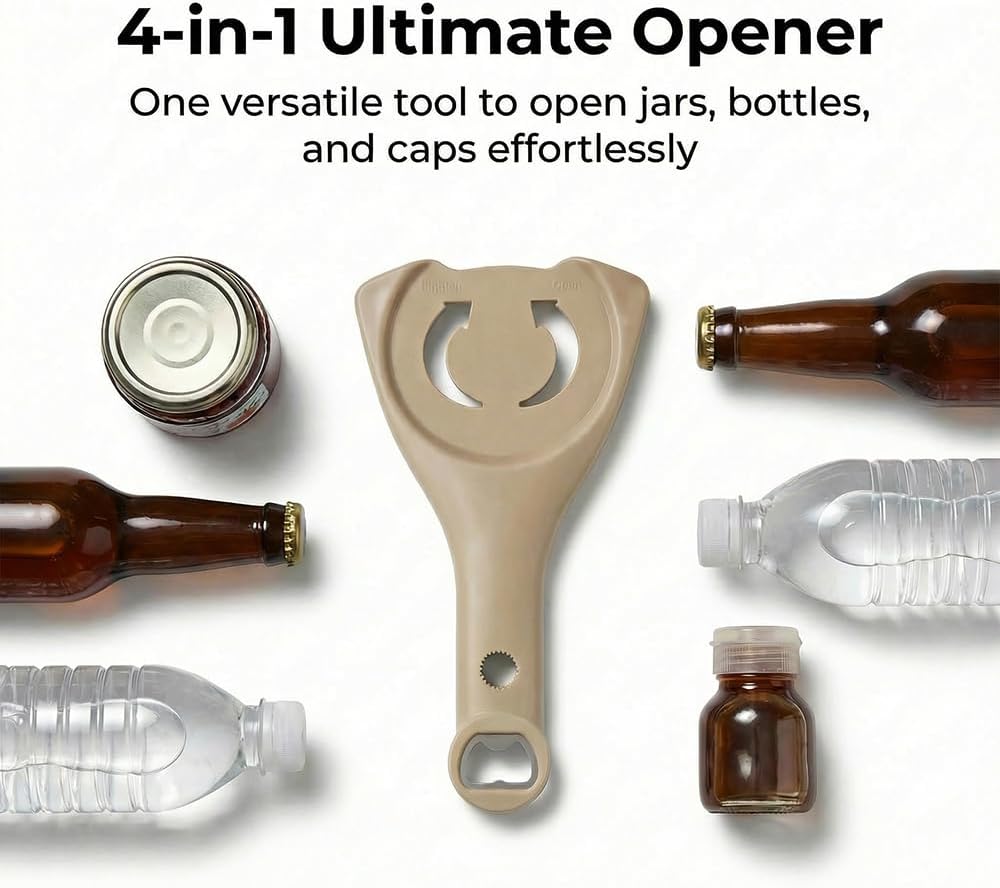 2026 New 3-in-1 Jar Opener, Adjtable Stainless Steel Lid Remover, Multi-Function Opener for Jars, Bottles & Cans with Non-Slip Grip (Black) - Image 2