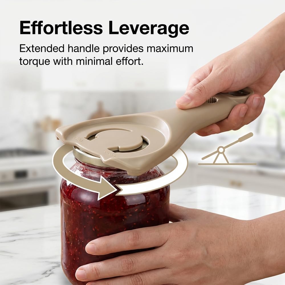 2026 New 3-in-1 Jar Opener, Adjtable Stainless Steel Lid Remover, Multi-Function Opener for Jars, Bottles & Cans with Non-Slip Grip (Black) - Image 3