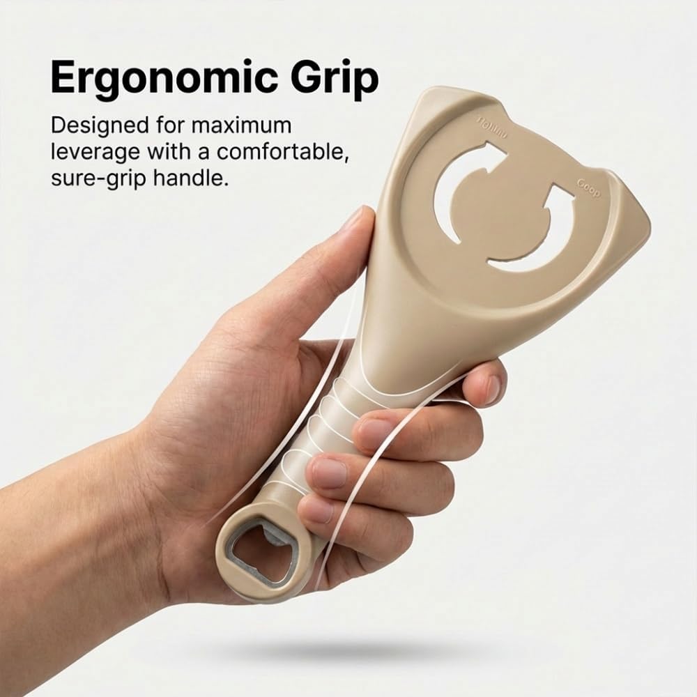 2026 New 3-in-1 Jar Opener, Adjtable Stainless Steel Lid Remover, Multi-Function Opener for Jars, Bottles & Cans with Non-Slip Grip (Black) - Image 4