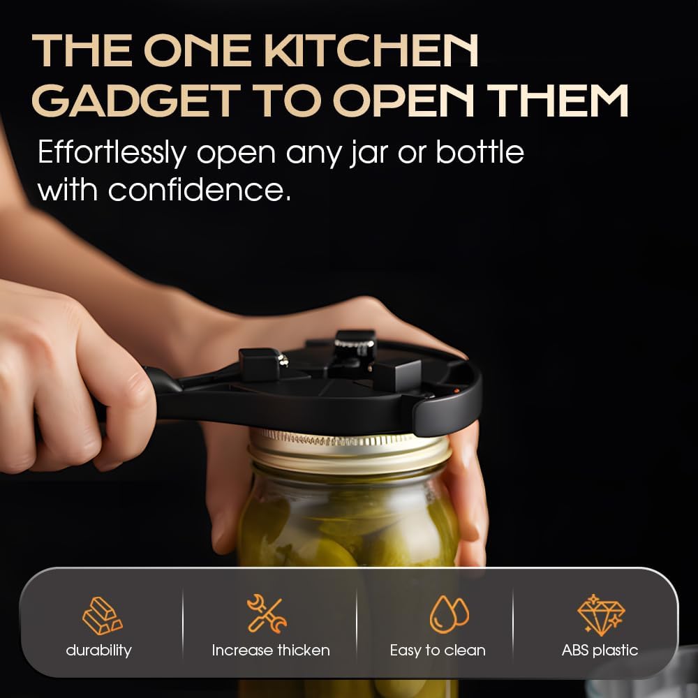 Adjtable Stainless Steel Jar Opener, Multifunctional Lid Gripper & Bottle Cap Opener for Weak Hands, Stainless Steel Can Opener Easy-Open Tool for Jars, Cans, Bottles Kitchen Gadget (1PC) - Image 3