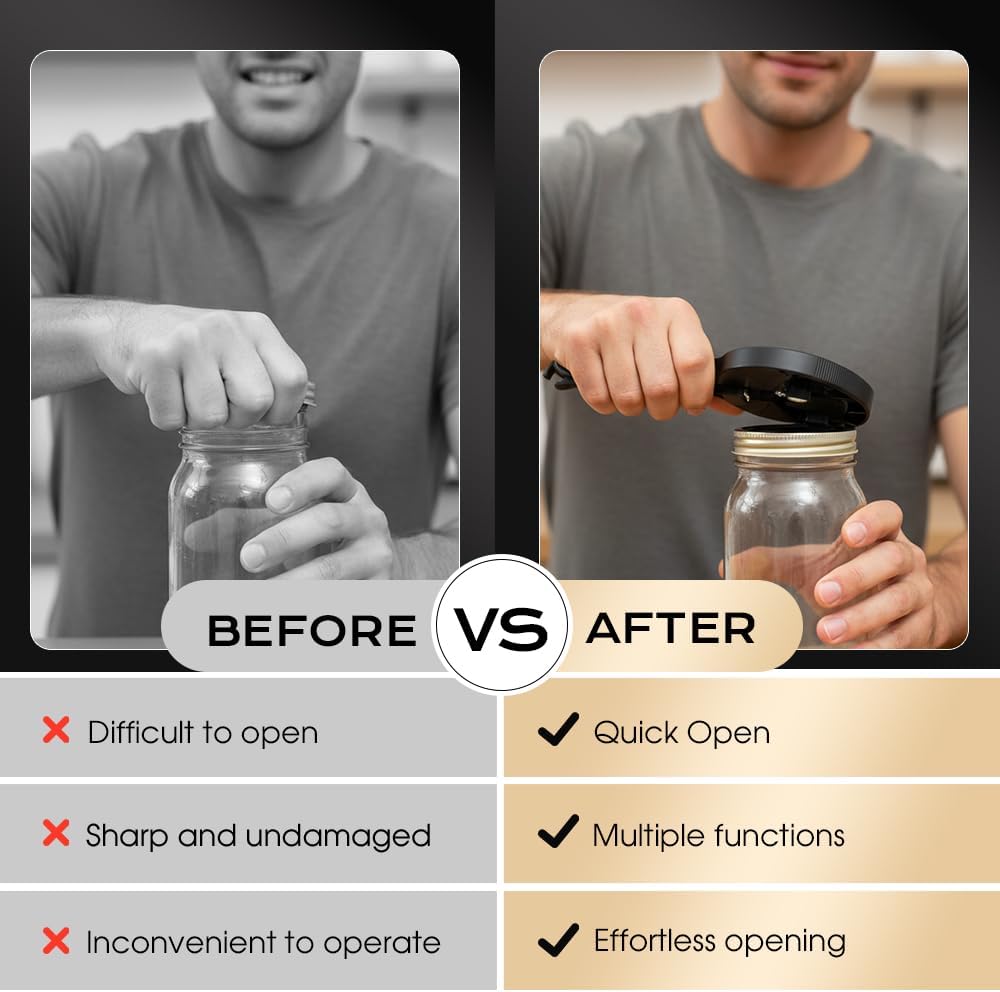 Adjtable Stainless Steel Jar Opener, Multifunctional Lid Gripper & Bottle Cap Opener for Weak Hands, Stainless Steel Can Opener Easy-Open Tool for Jars, Cans, Bottles Kitchen Gadget (1PC) - Image 5