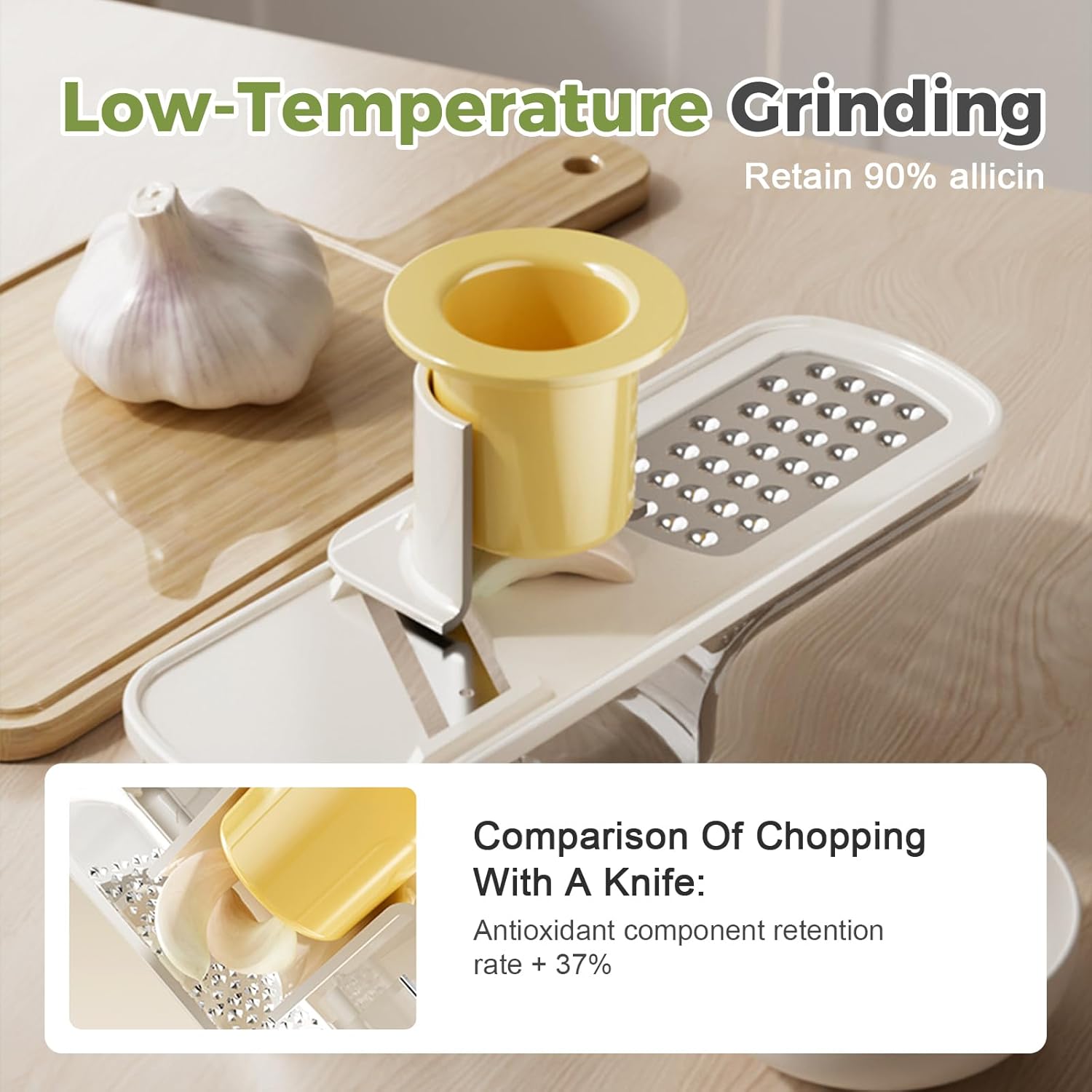 Garlic Press Rocker - Stainless Steel Garlic Crher, 2026 New Garlic Mincer and Chopper, Portable Garlic Grinder Cutter with Container, for Kitchen Smashing Garlic Vegetable (Green) - Image 4