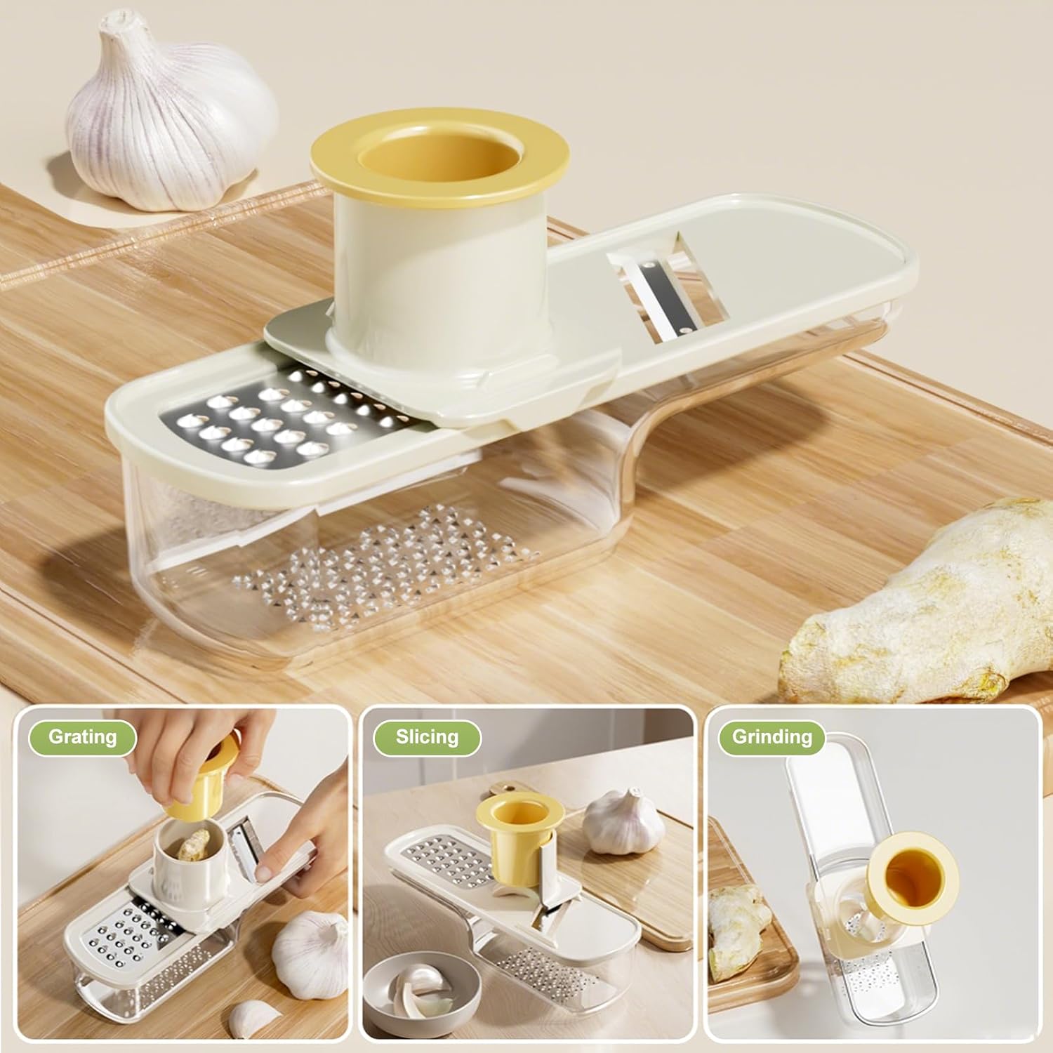 Garlic Press Rocker - Stainless Steel Garlic Crher, 2026 New Garlic Mincer and Chopper, Portable Garlic Grinder Cutter with Container, for Kitchen Smashing Garlic Vegetable (Green) - Image 6