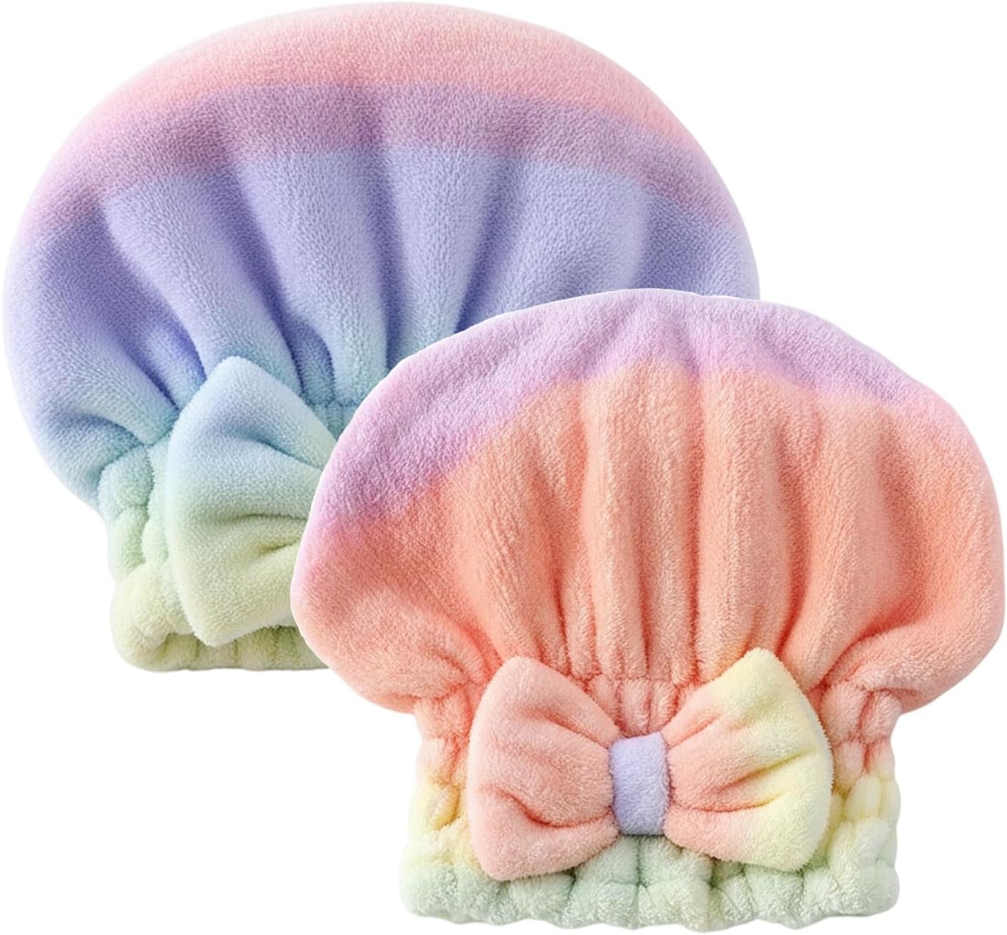 2Pcs Super Absorbent Hair Towel Wrap for Wet Hair, Microfiber Hair Drying Caps, Soft and Fast Drying Hair Towel for Home (Kit) - Image 1