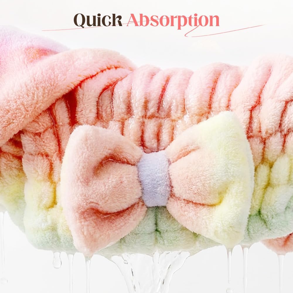 2Pcs Super Absorbent Hair Towel Wrap for Wet Hair, Microfiber Hair Drying Caps, Soft and Fast Drying Hair Towel for Home (Kit) - Image 4