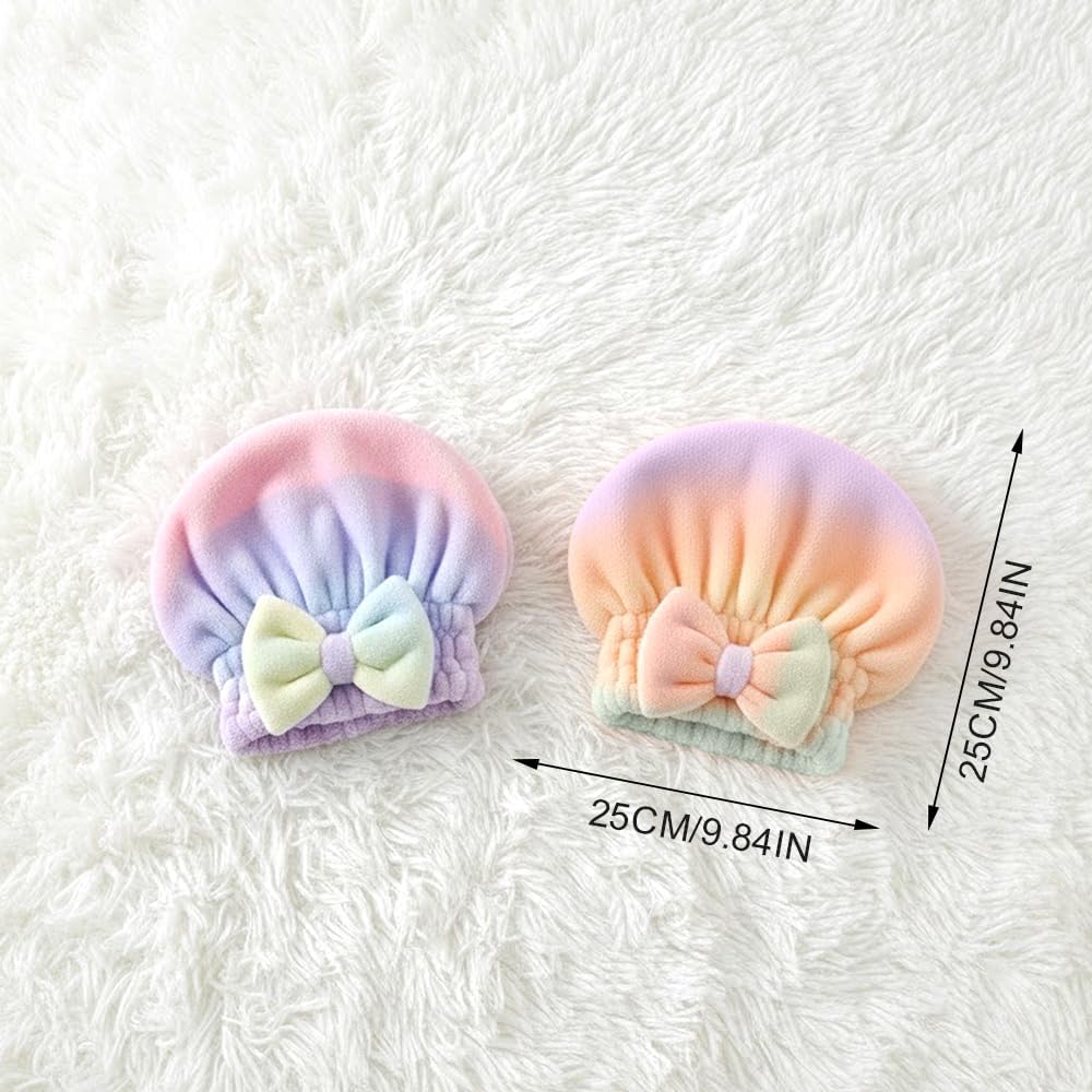 2Pcs Super Absorbent Hair Towel Wrap for Wet Hair, Microfiber Hair Drying Caps, Soft and Fast Drying Hair Towel for Home (Kit) - Image 7