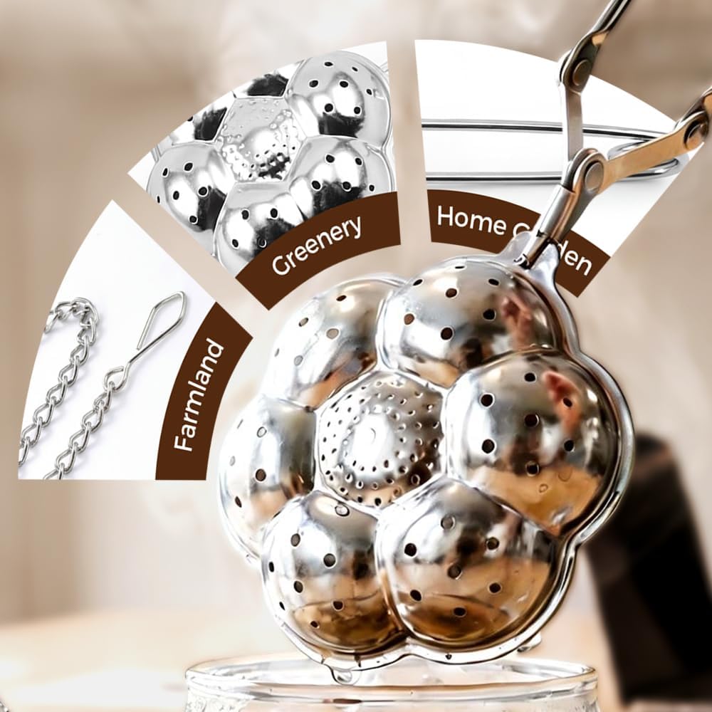 Tea Ball Tea Infer for Loose Leaf Tea, 304 Stainless Steel Fine Mesh Tea Strainer with 2 Styles (Spring Handle & Chain Hook), Reable Tea Steeper for Tea Lovers (1 PCS Spring Handle) - Image 4